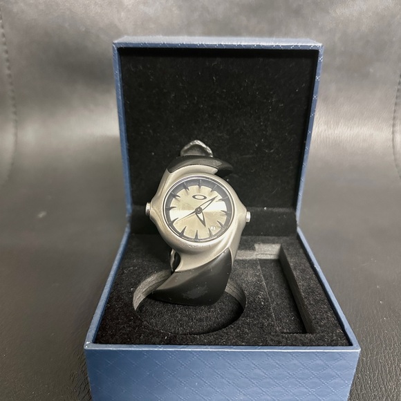 Oakley Silver Dial Watch with Black Band - Picture 1 of 4